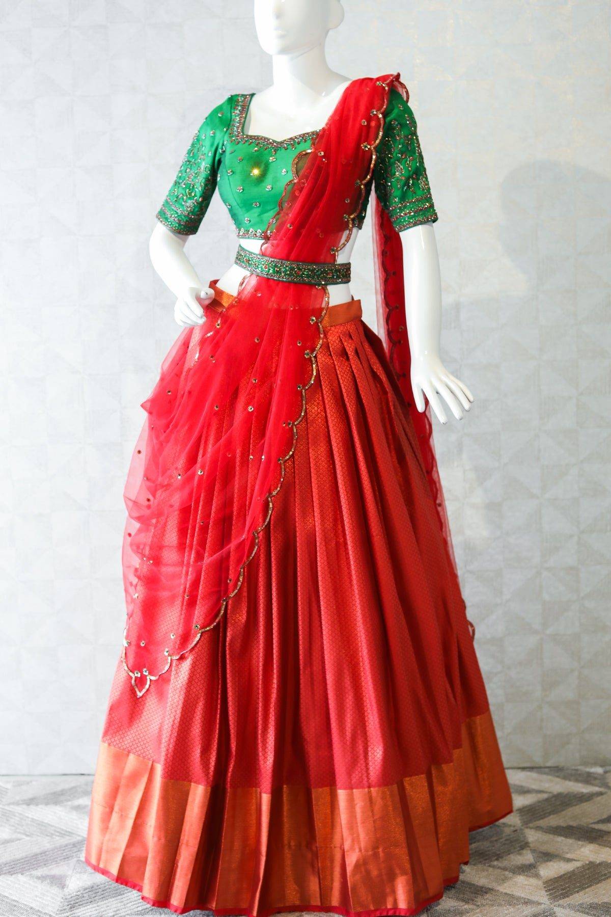 Alizarin Crimson  Lehenga
