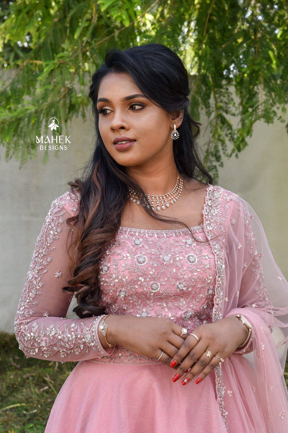 Baby Pink Net Lehenga