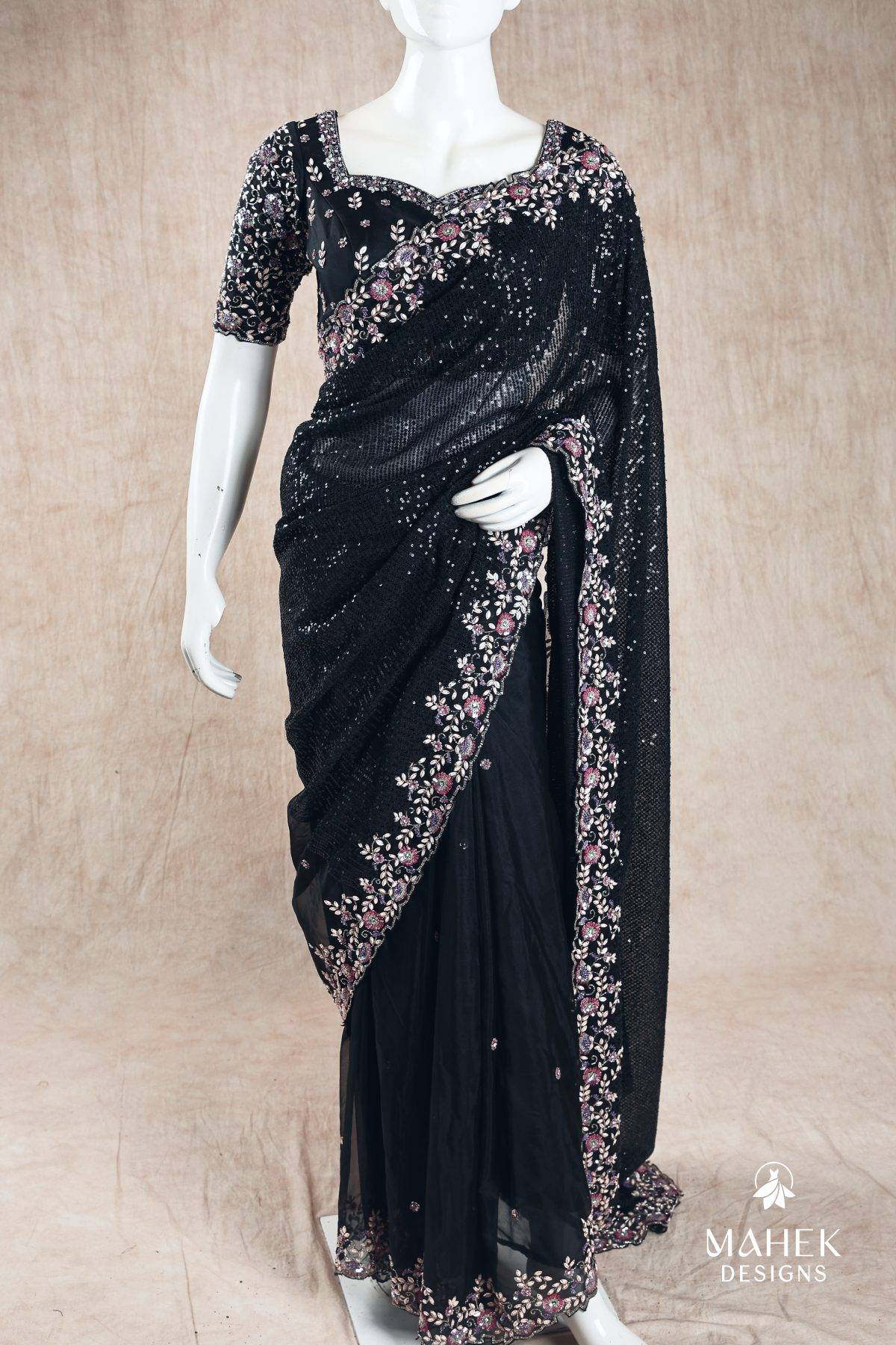 Black Organza Saree