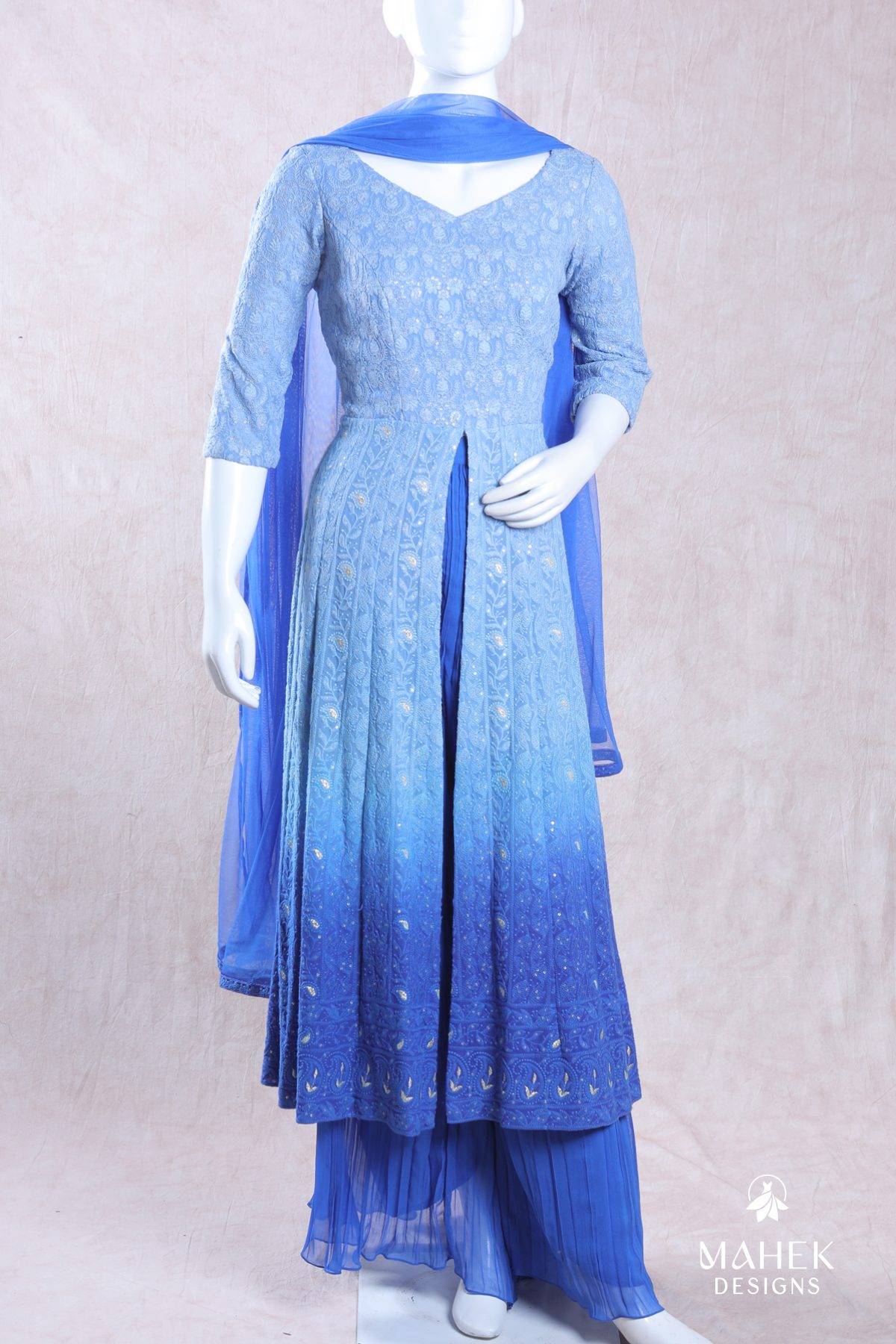 Blue shaded lacha set