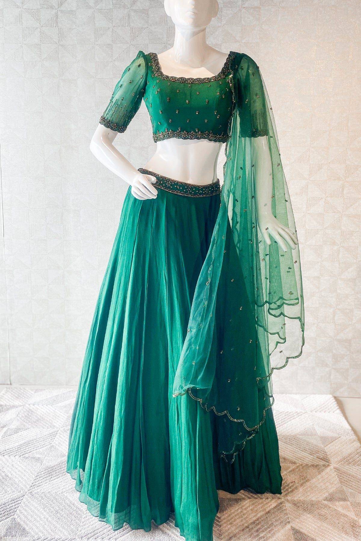 Bottle Green Lehenga