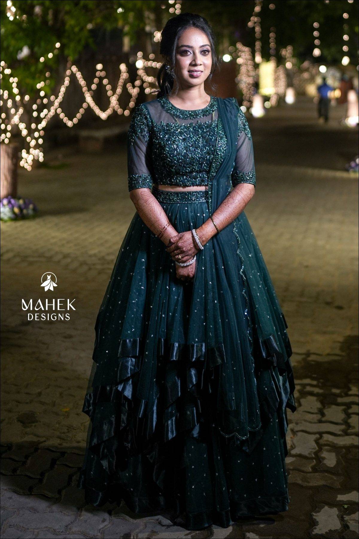 Bottle Green Lehenga