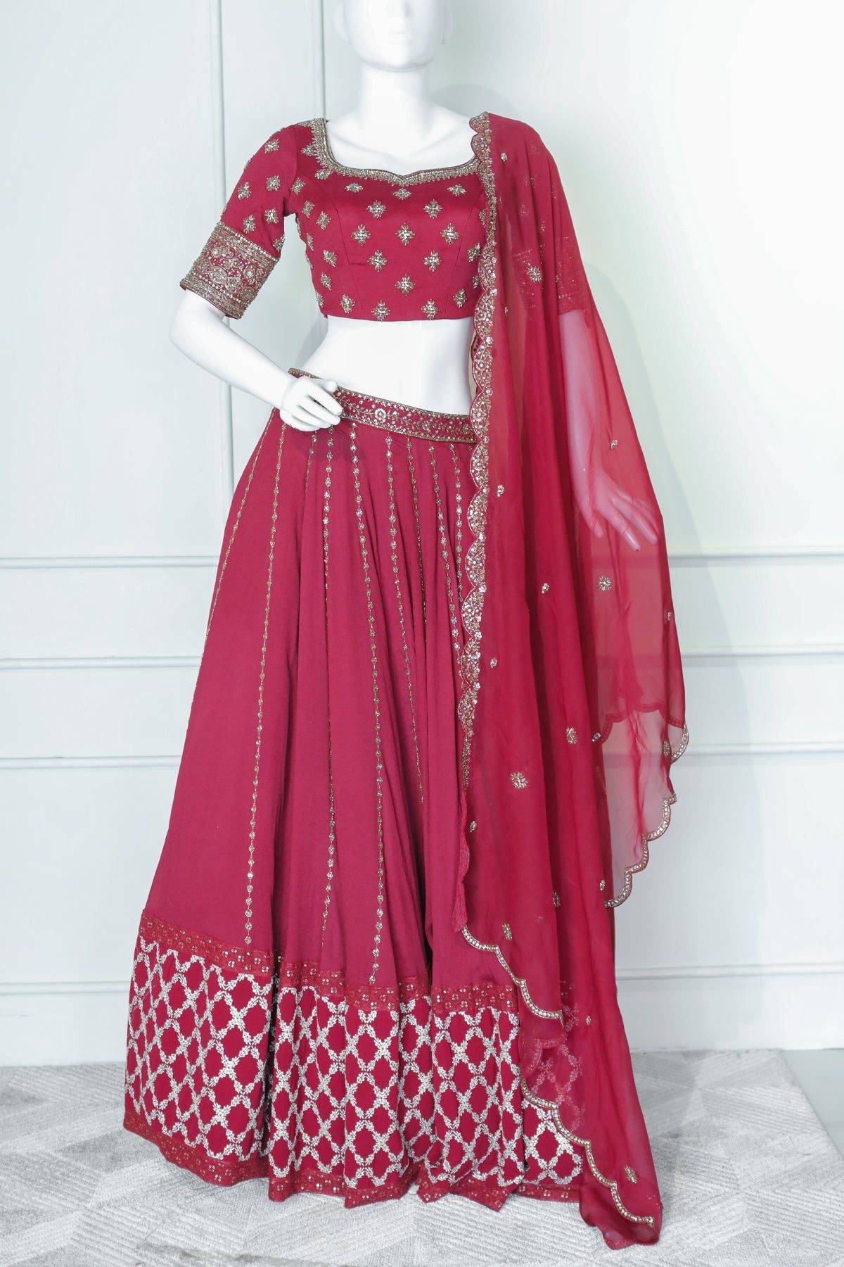 Brick Red Bridal Lehanga