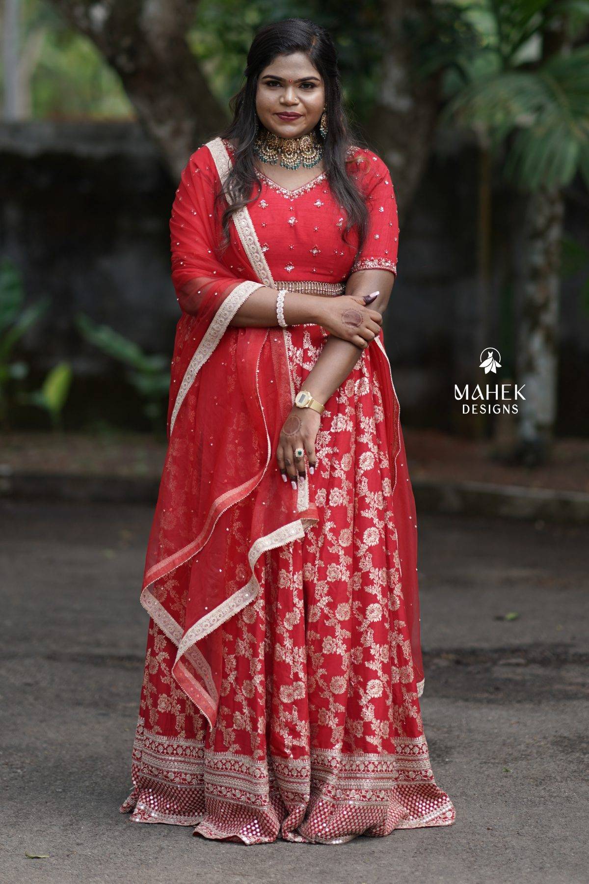 Bridal Red Color Banarasi Lehenga