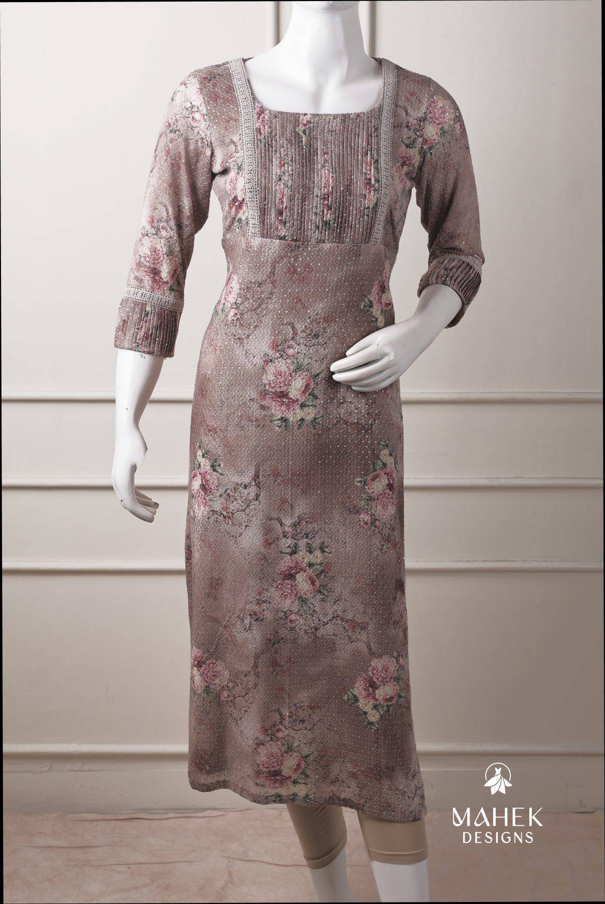 Brown & Beige kurthi