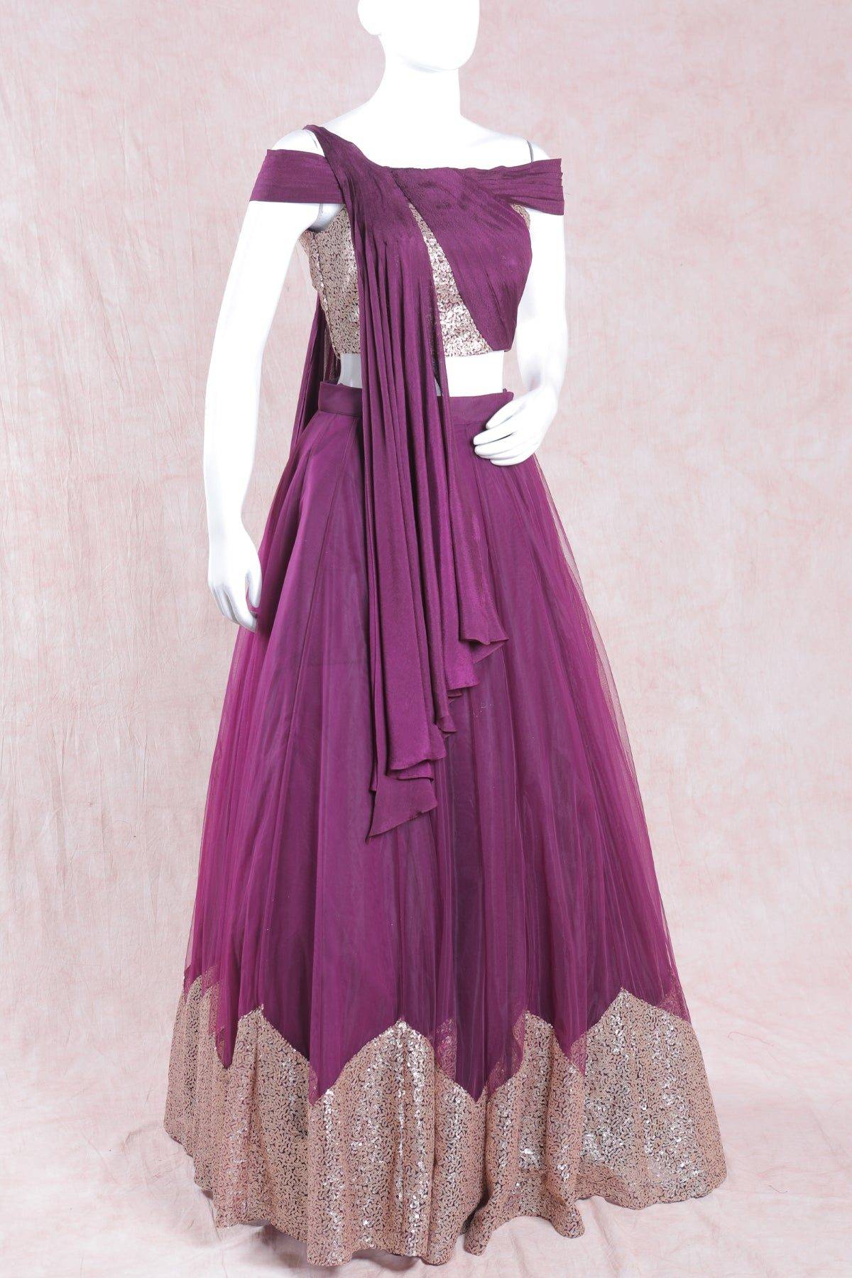 Burgundy Lehanga