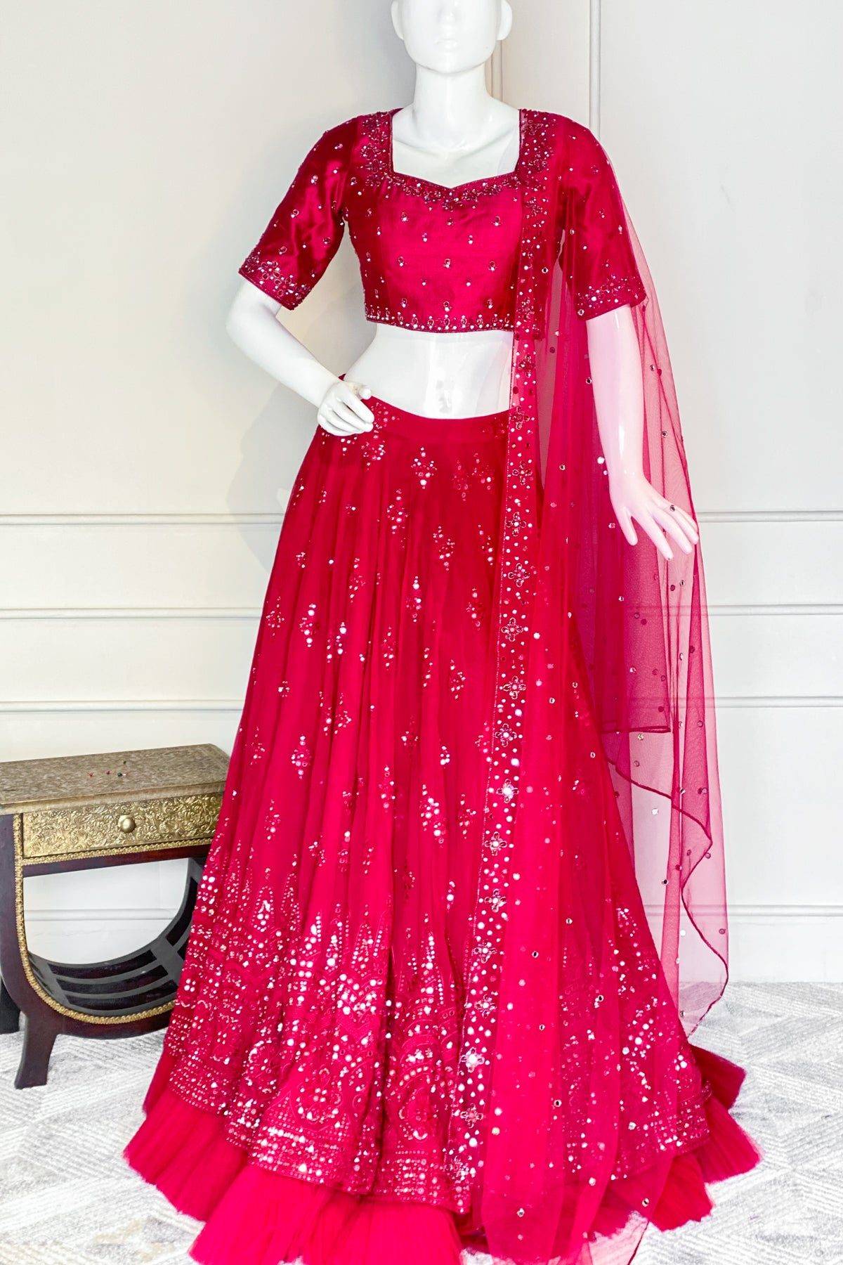 Burgundy Lehenga