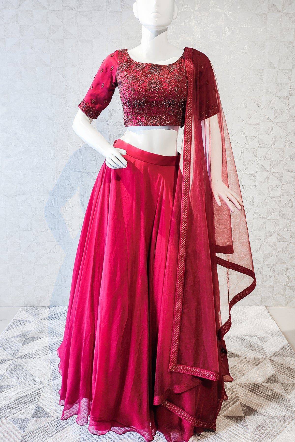 Burgundy Lehenga
