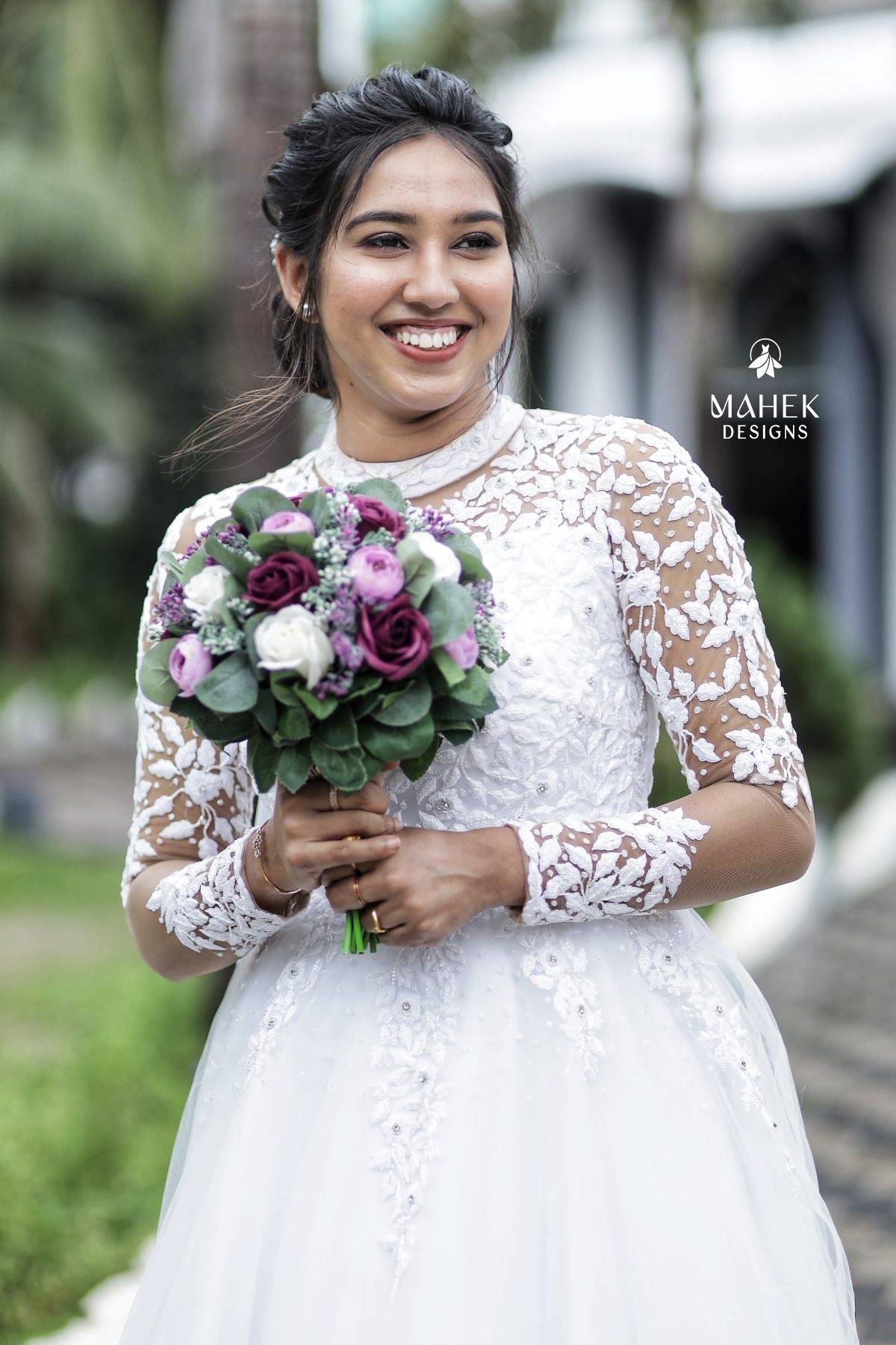 Embroidered White Gown