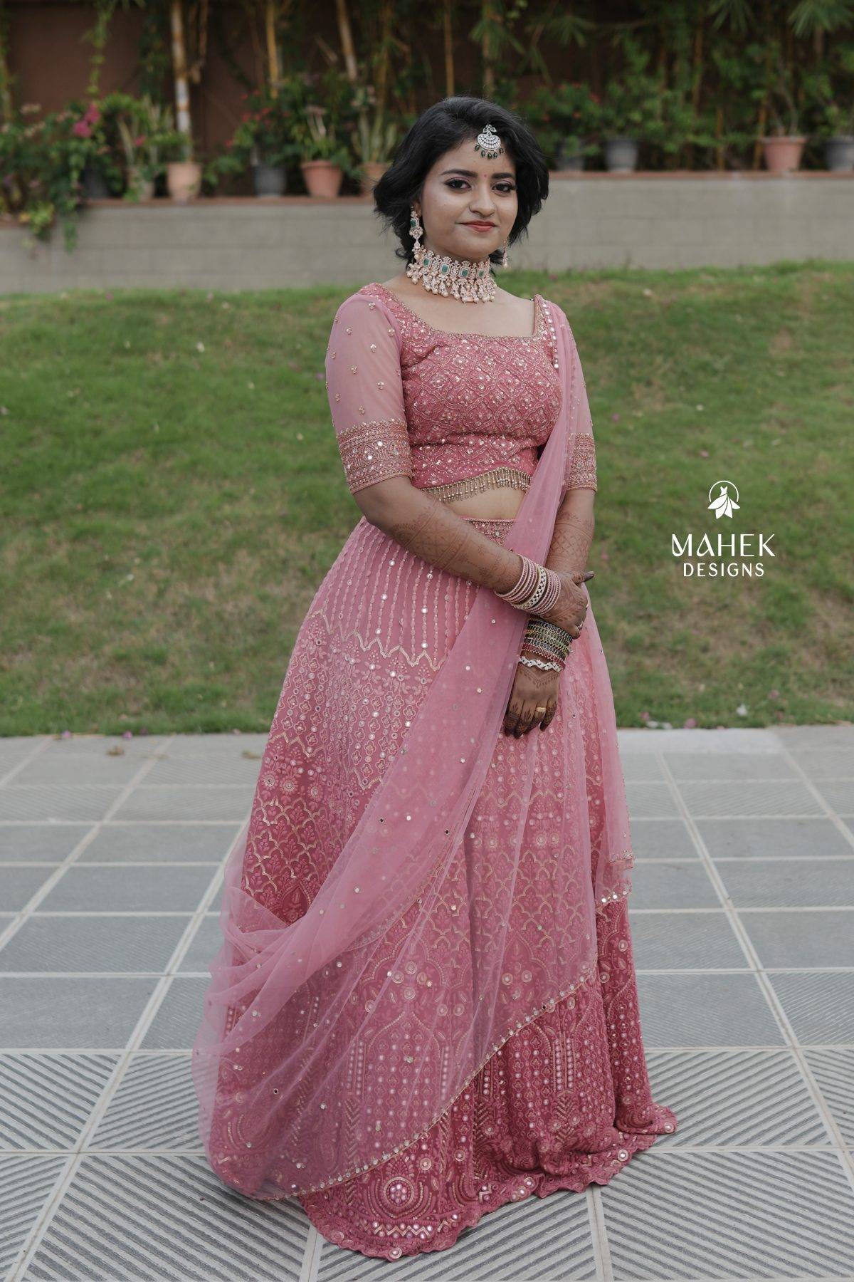 Ombre Shaded Pink Lehanga