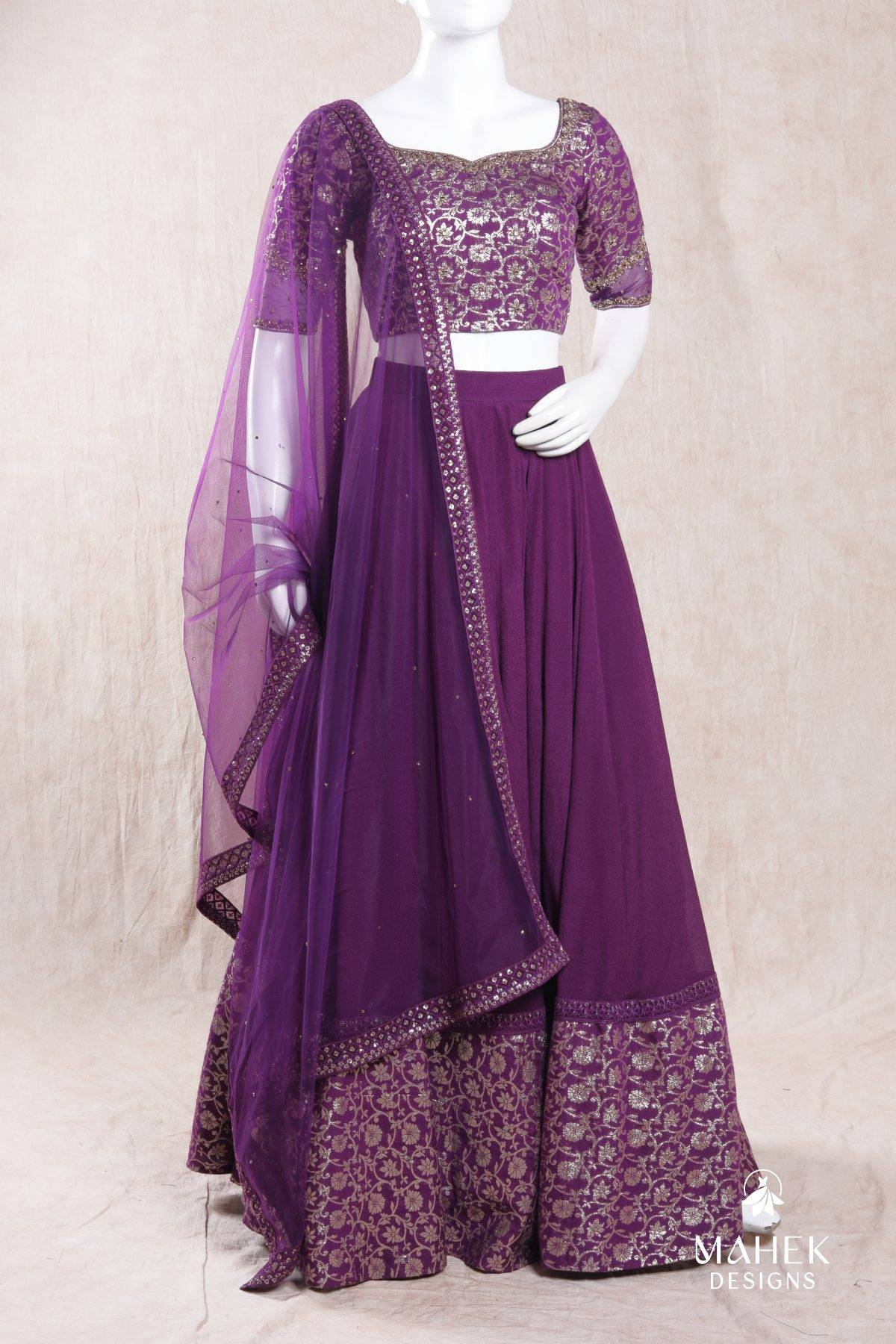 Deep Violet Lehenga