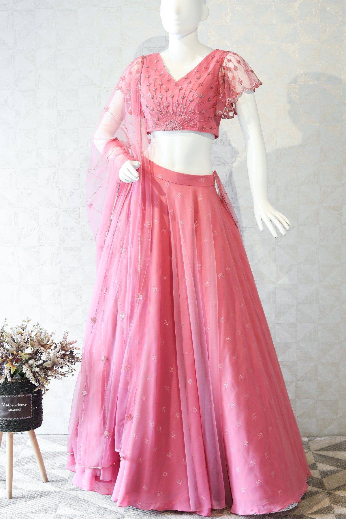 Flamingo Pink  Lehenga