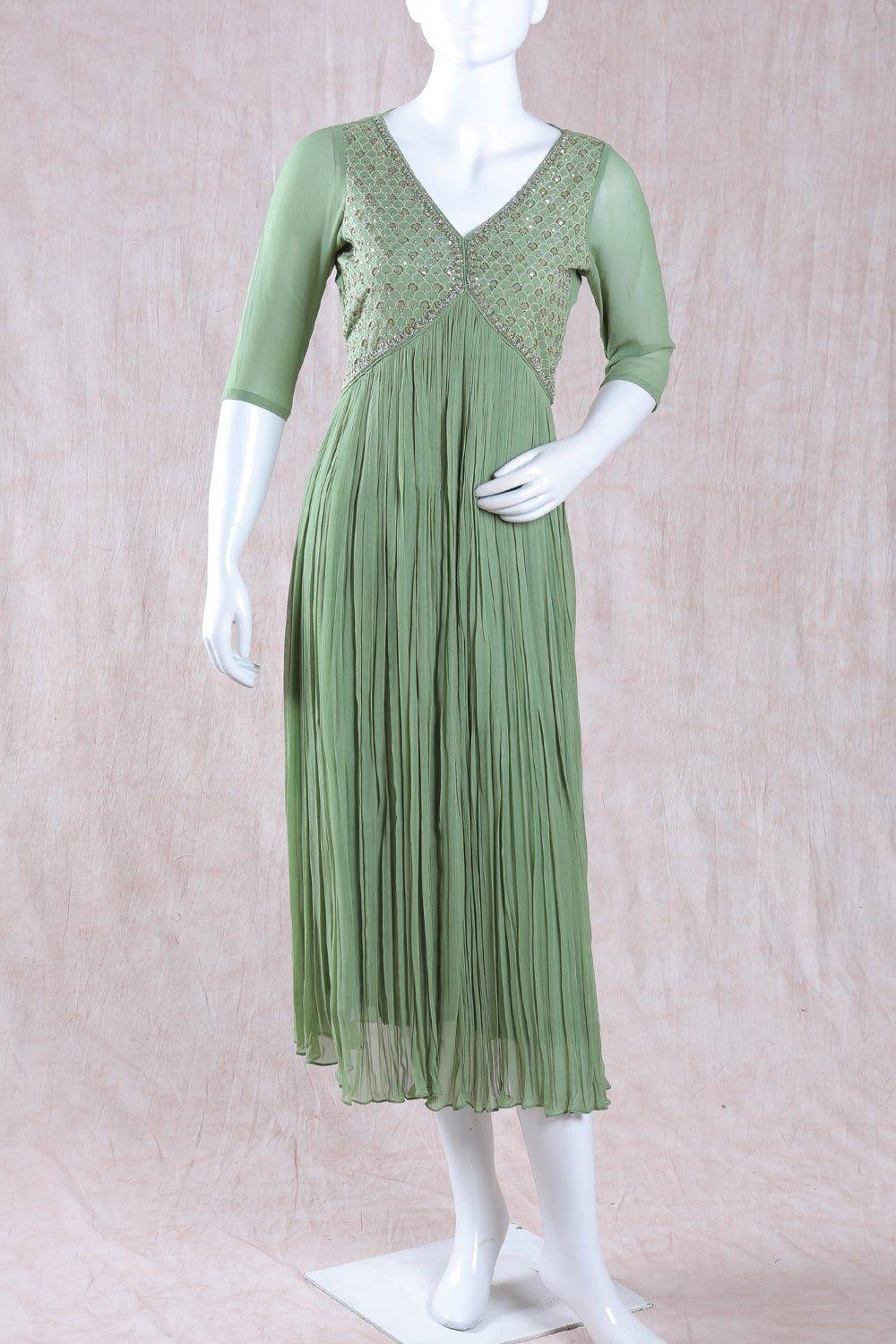 Glass Green Anarkali