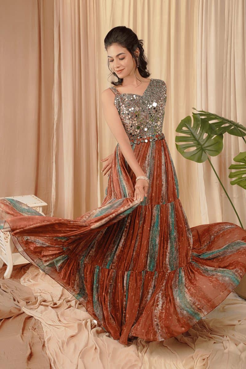 Green and Brown Gown