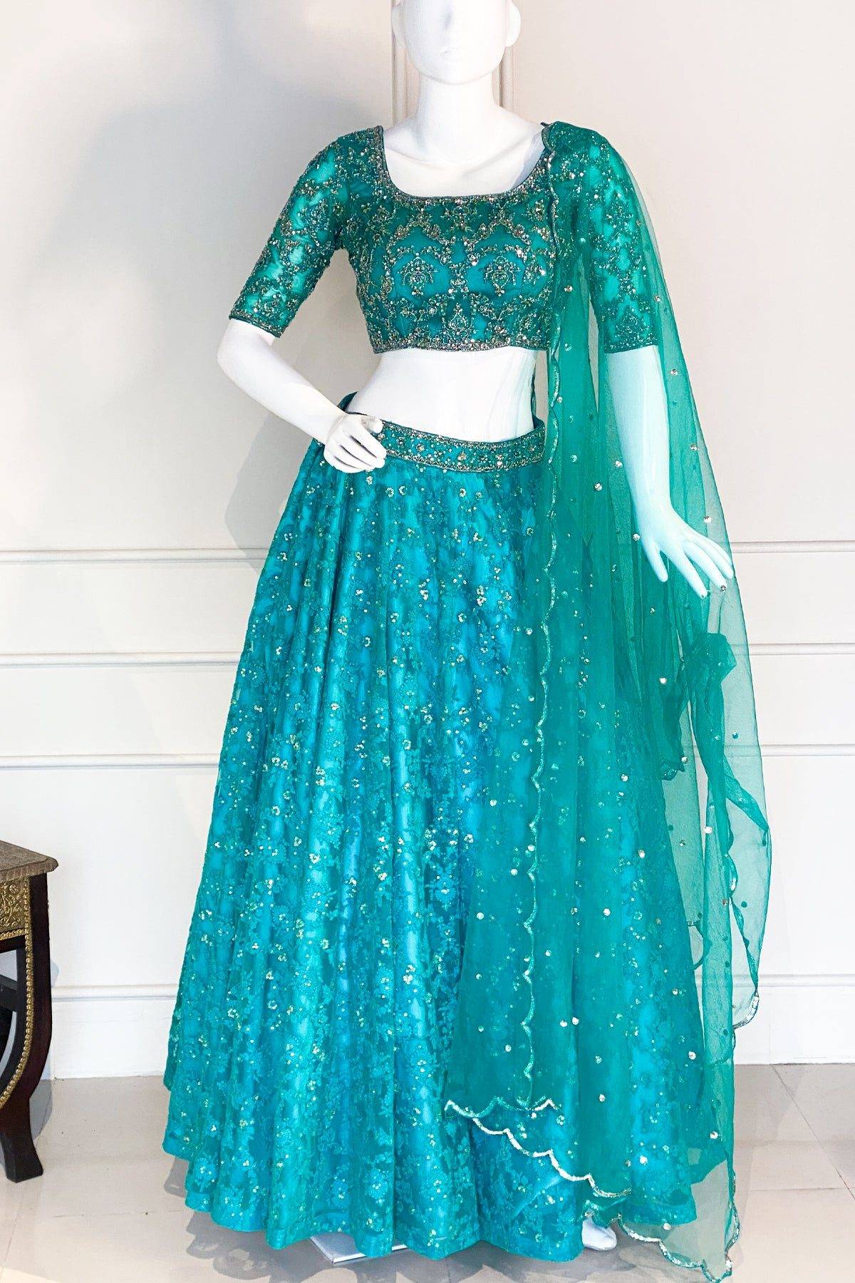 Teal blue Lehenga