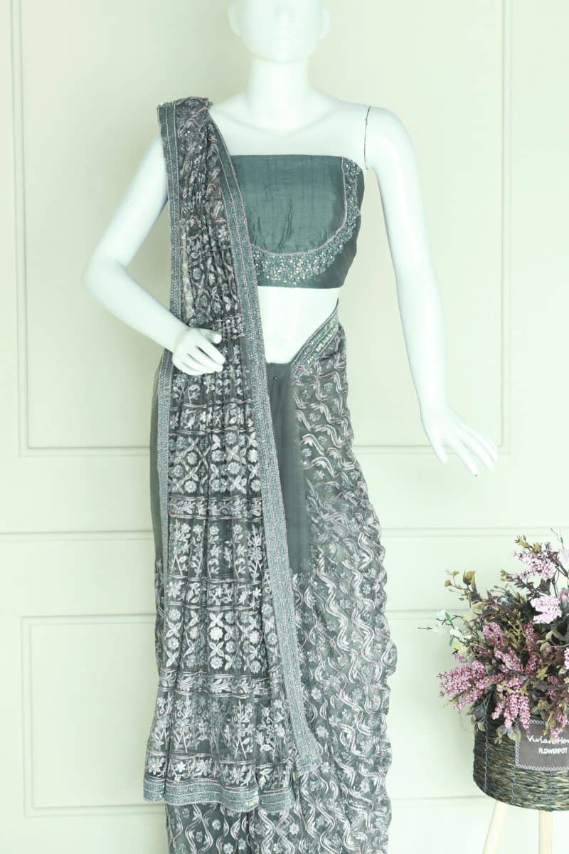 Grey Saree