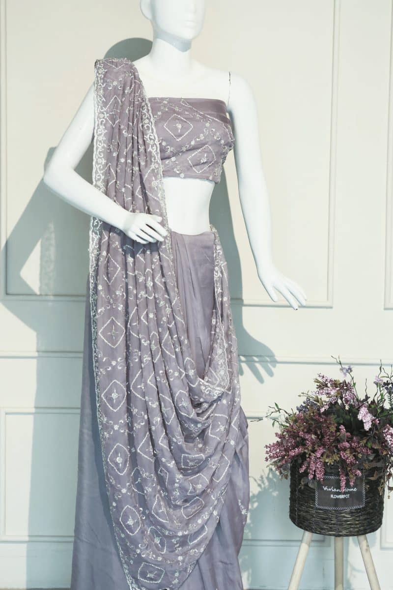 Lavender Saree