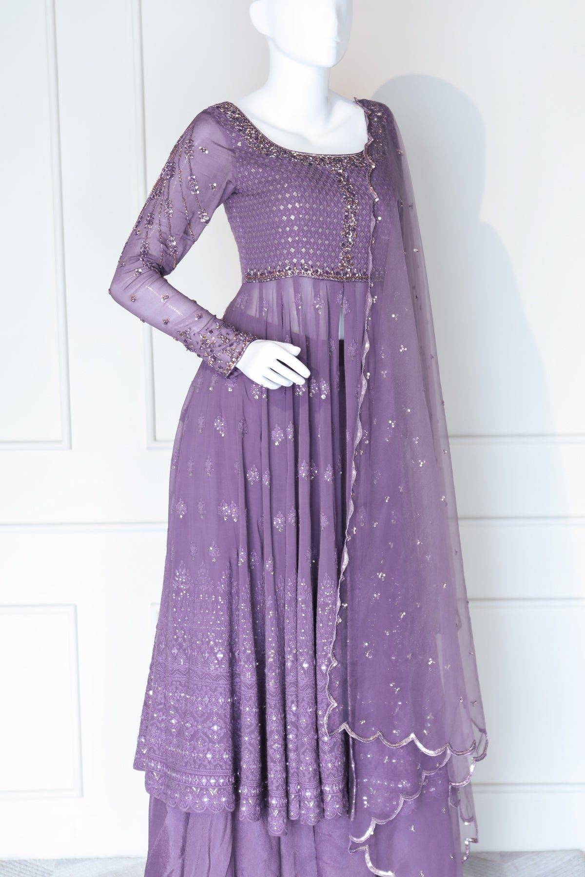 Iris Purple Anarkali with Palazzo Pants
