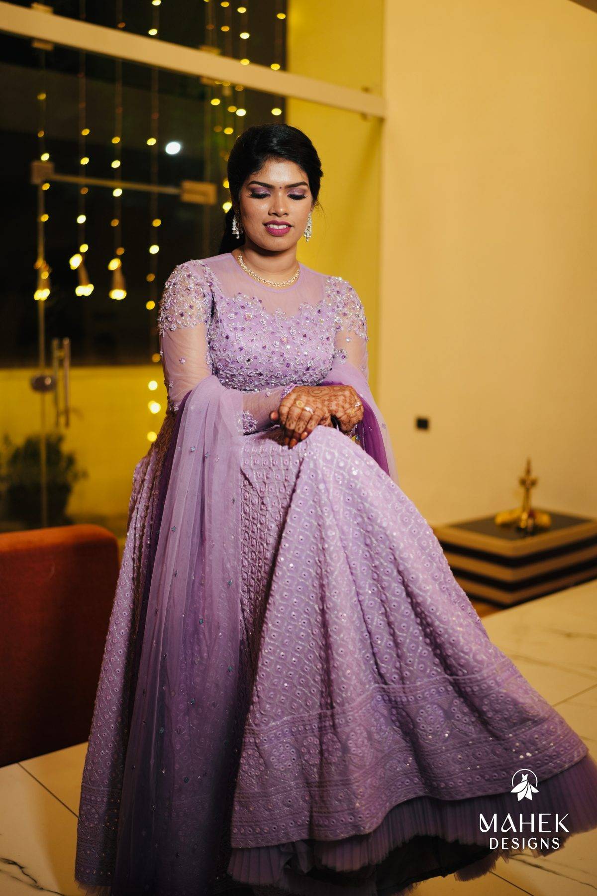 Lavender Chikankari Lehenga