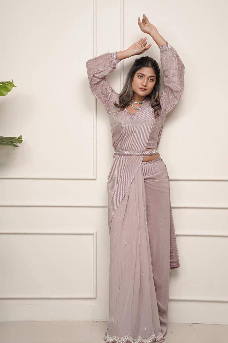 Lavender Saree