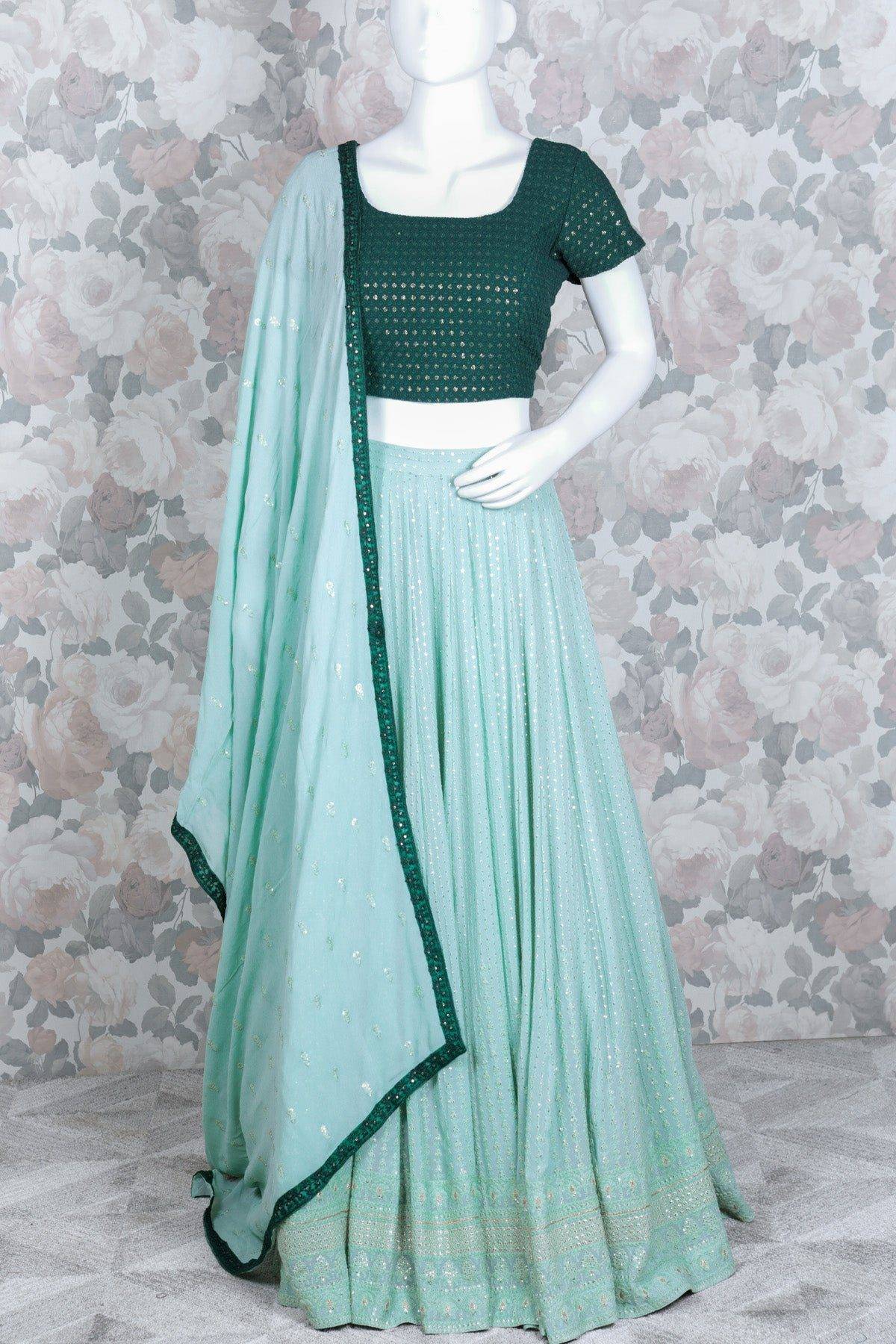 Light & Dark Green Lehenga