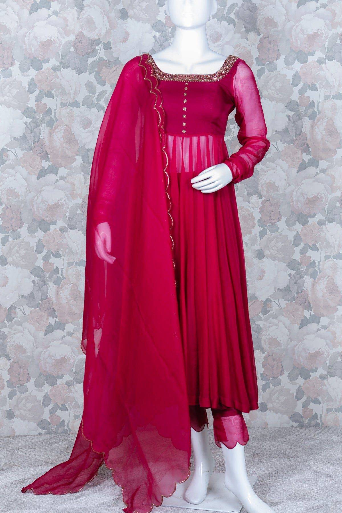Maroon Anarkali