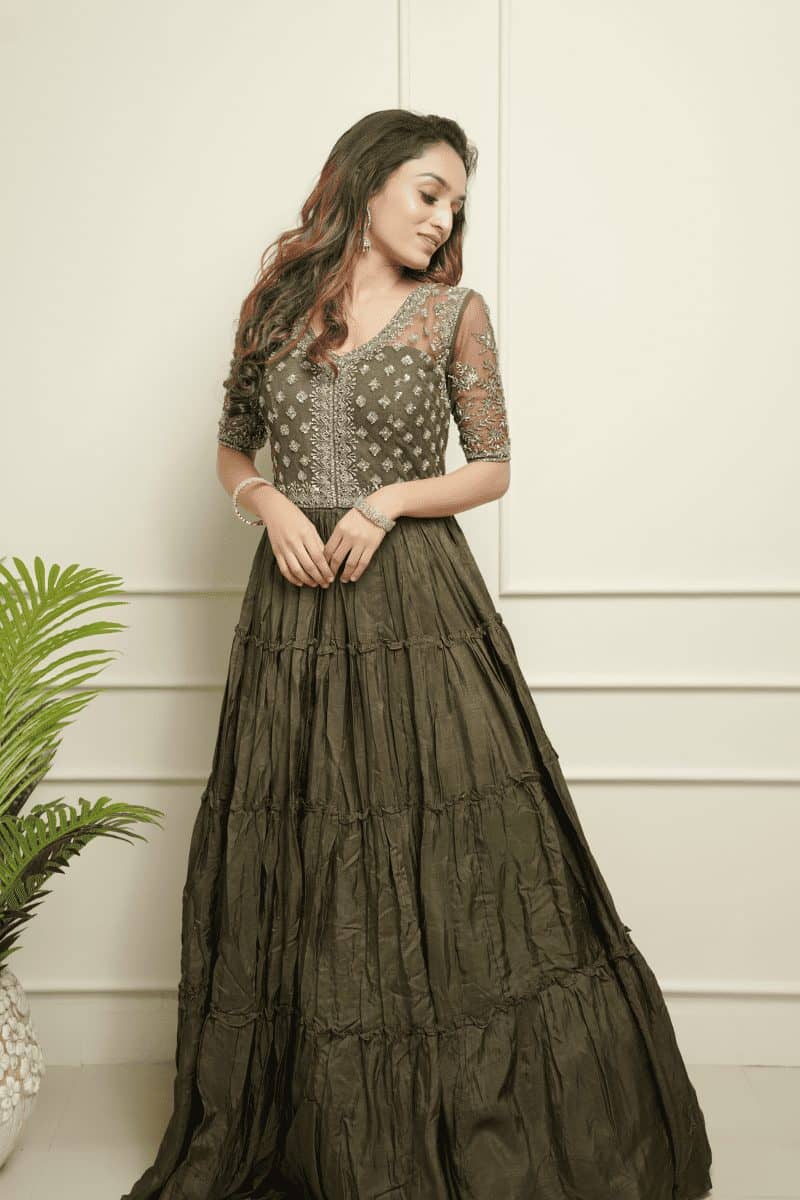 Mehndi Green Gown