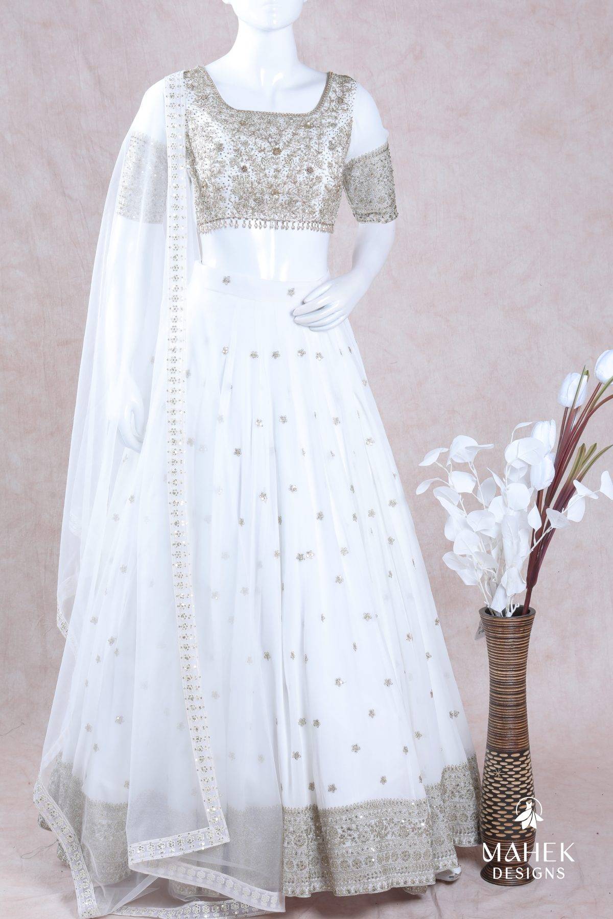Off-White Lehenga Set