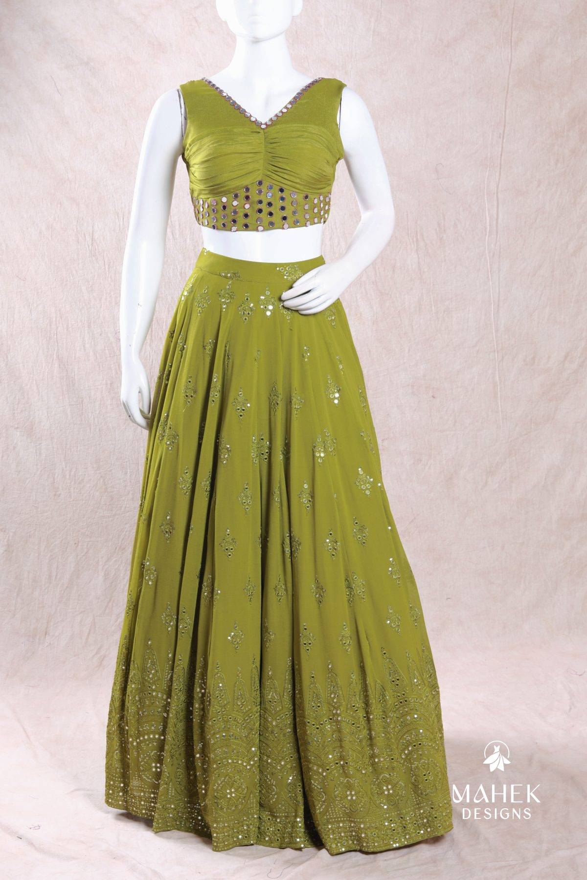 Olive Green Lehenga