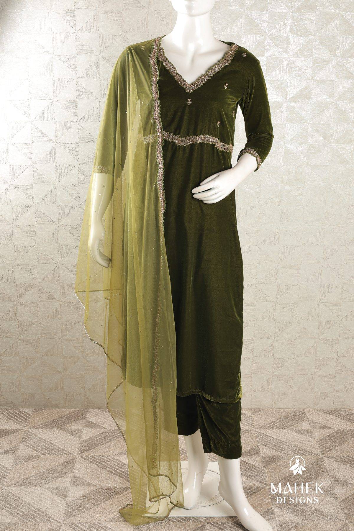 Olive Green Salwar set
