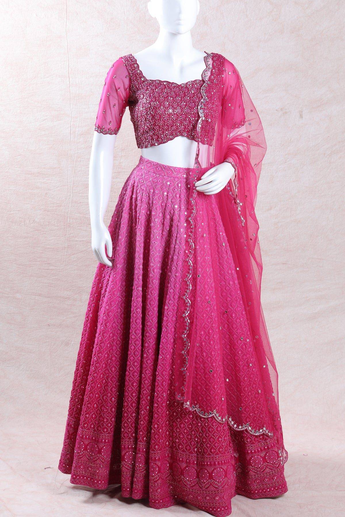 Ombre Shaded Pink Lehanga