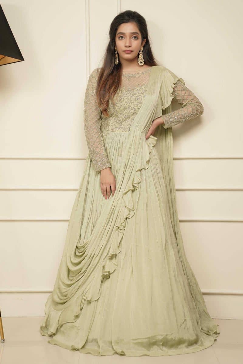 Pastel Green Draping Gown