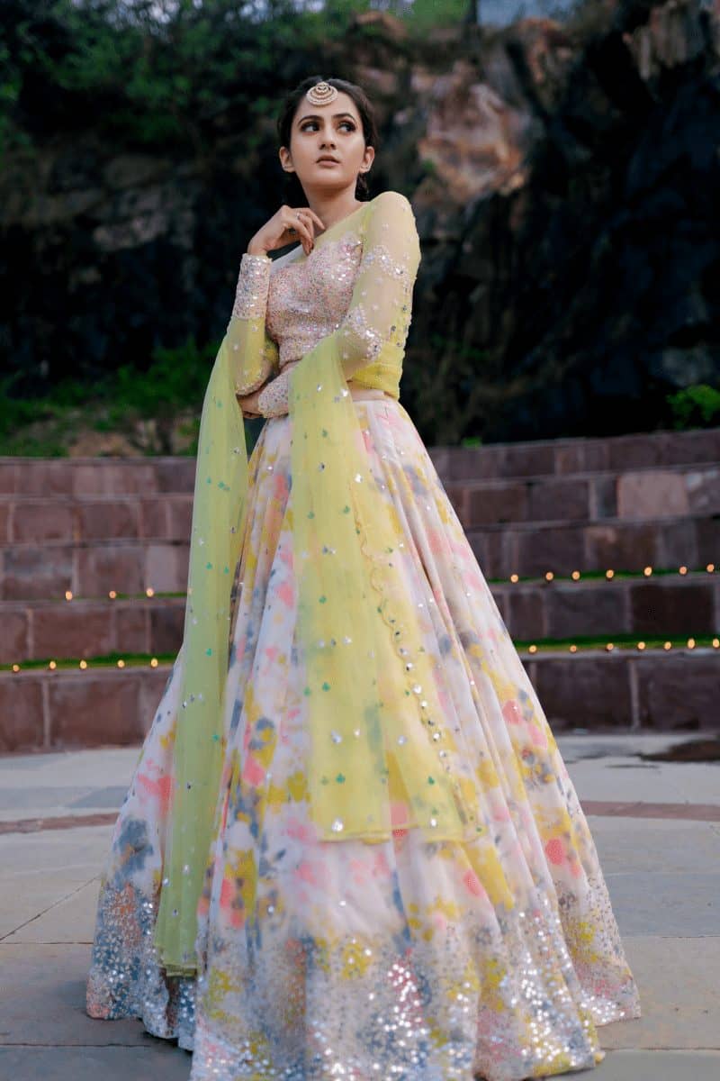 Pastel yellow Lehenga