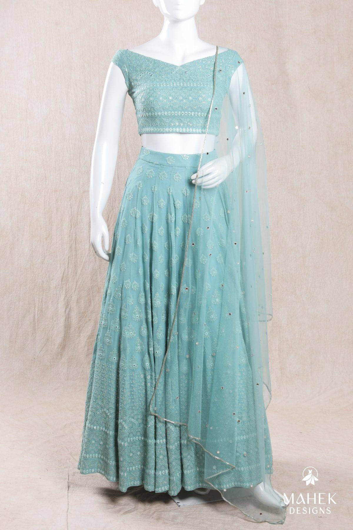 Powder Green Lehenga