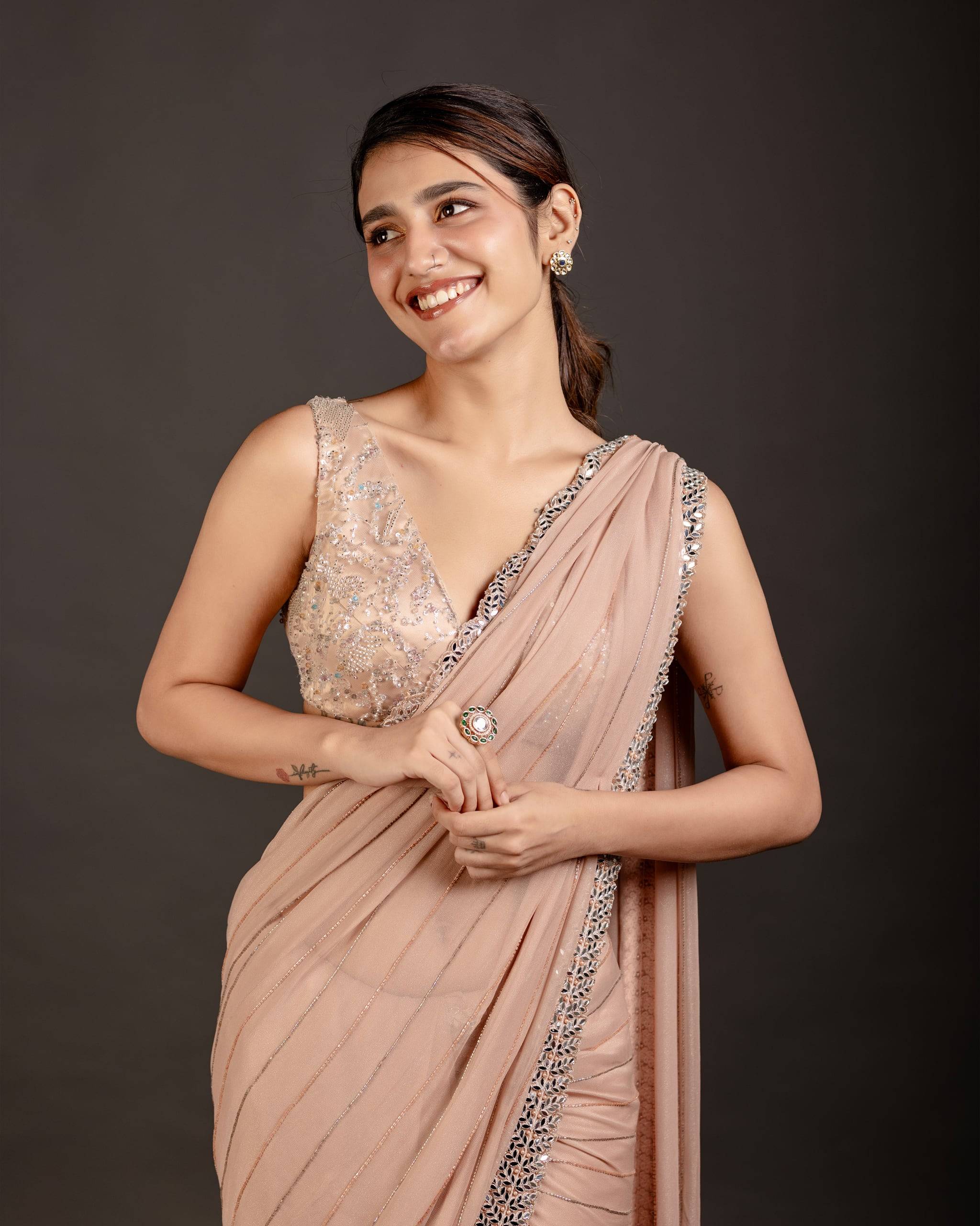 The Blush Pre-Draped Saree — The Muse Series · Vol. V, Mahek Designs