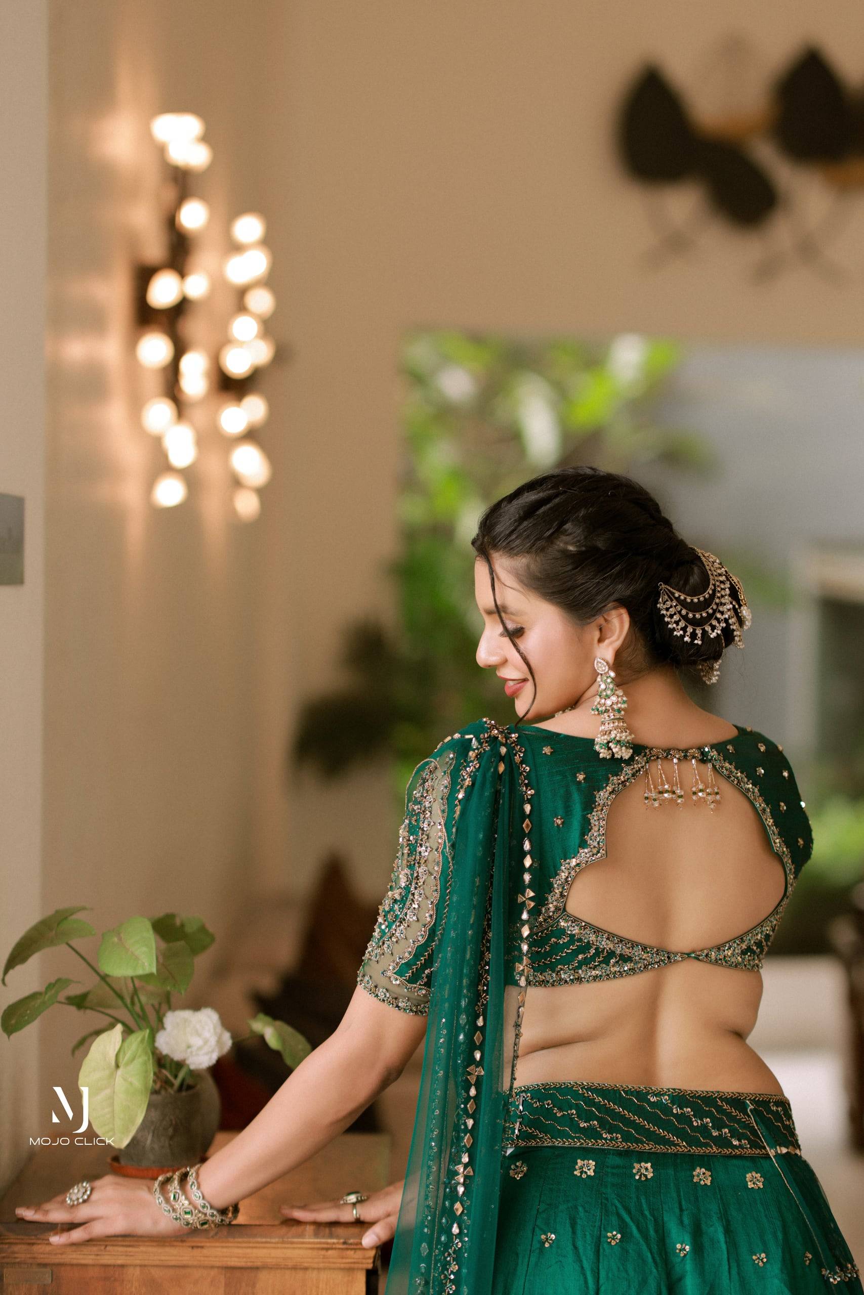 The Emerald Mirror-Work Lehenga — The Muse Series · Vol. XV, Mahek Designs