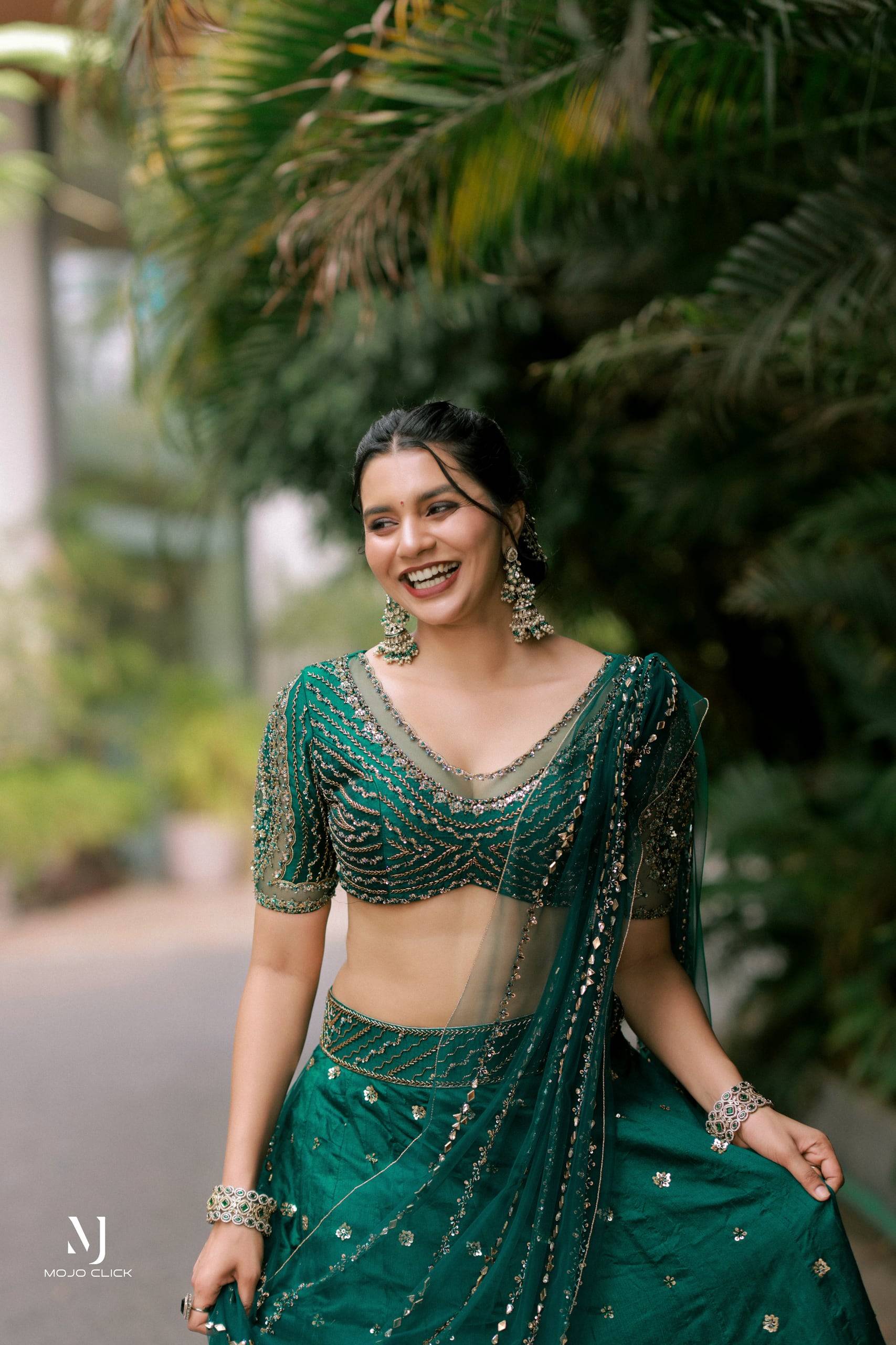 The Emerald Mirror-Work Lehenga — The Muse Series · Vol. XV, Mahek Designs