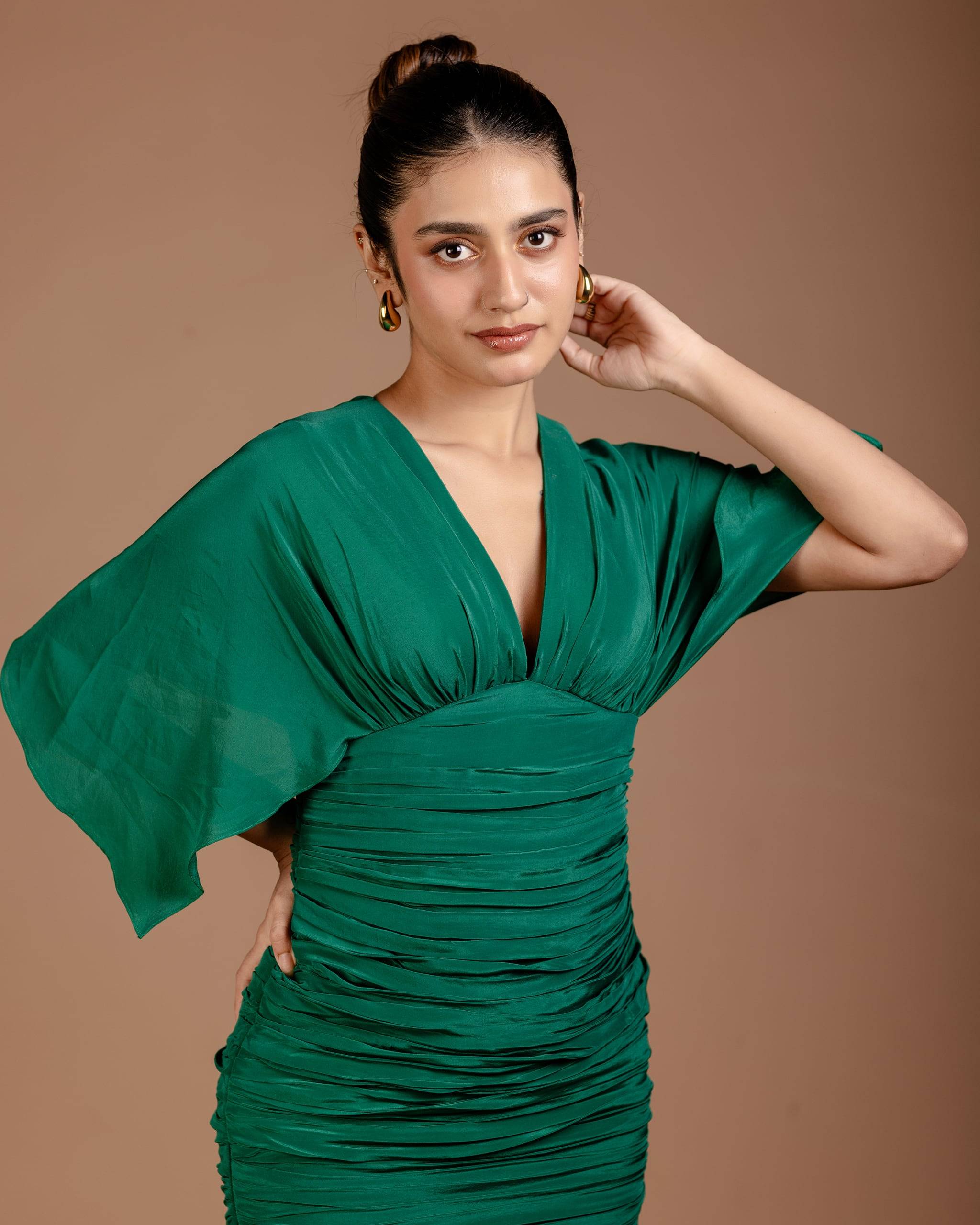 The Emerald Ruched Mini Dress — The Muse Series · Vol. VIII, Mahek Designs