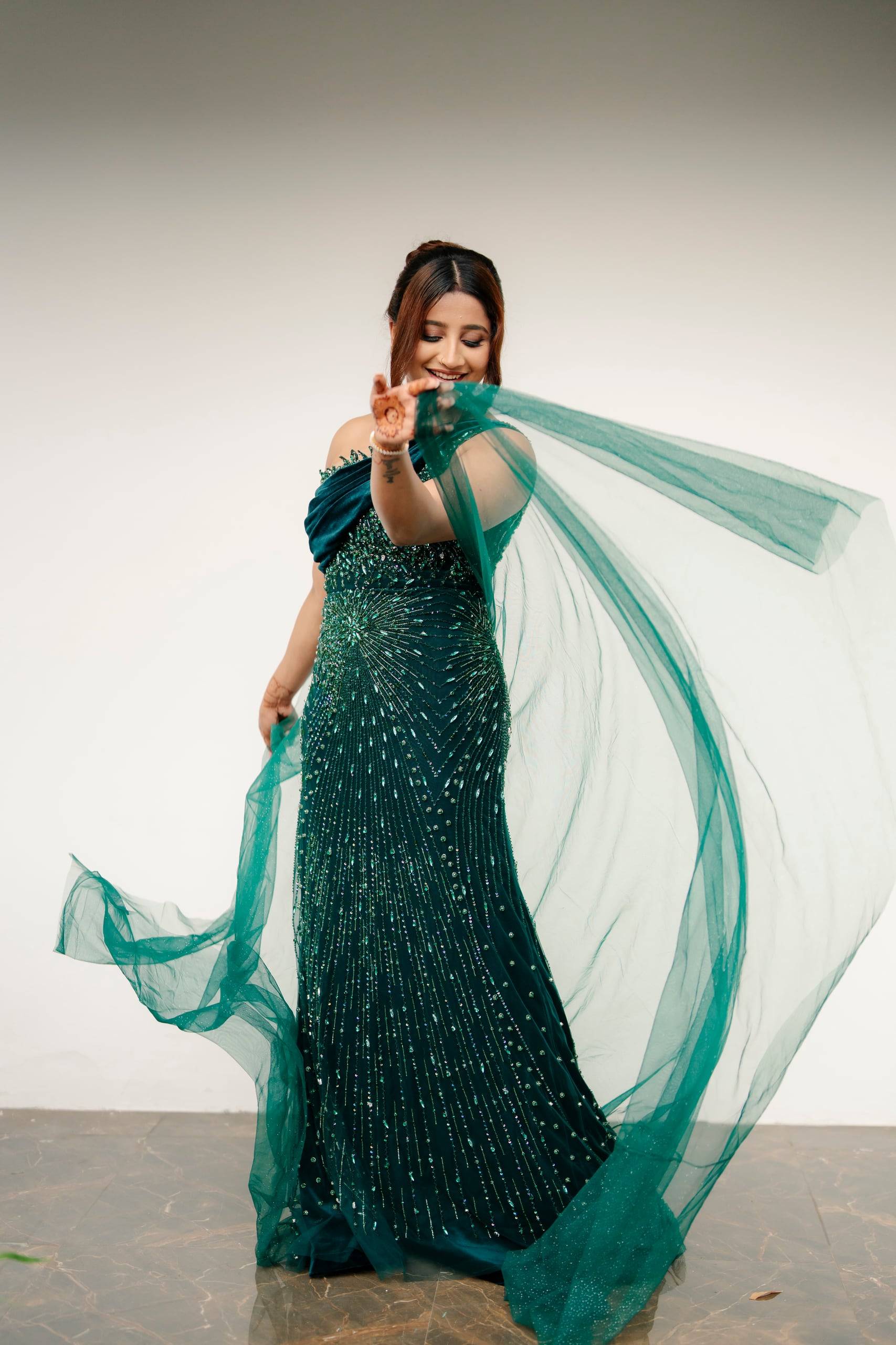 The Emerald Velvet Gown — The Muse Series · Vol. XI, Mahek Designs