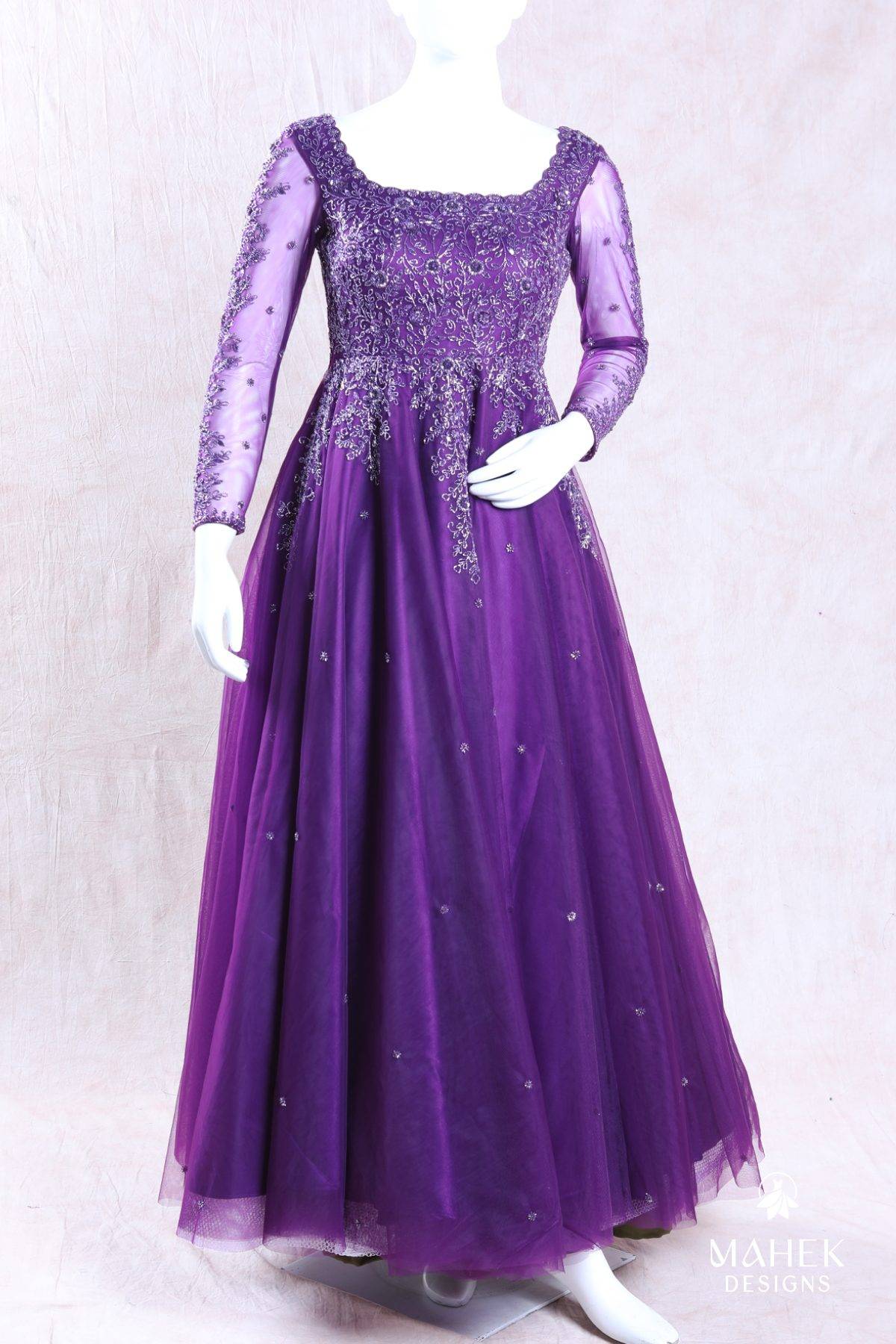 Purple Embroidery Gown