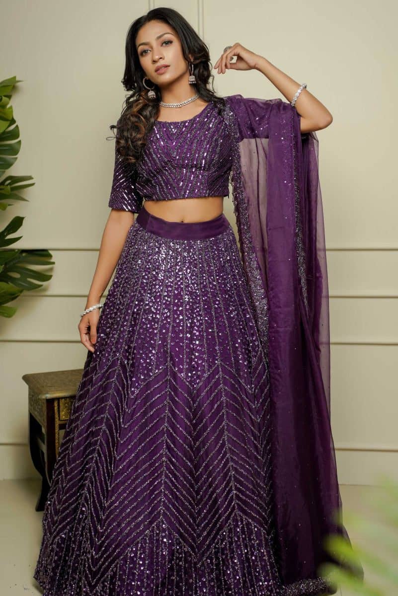 Purple wine Lehenga