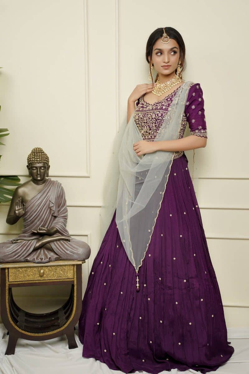 Purple wine Lehanga