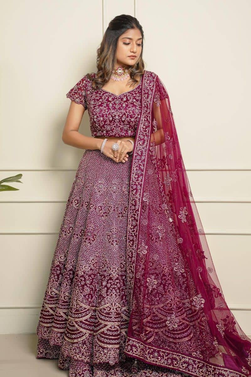 Purple Wine Lehanga