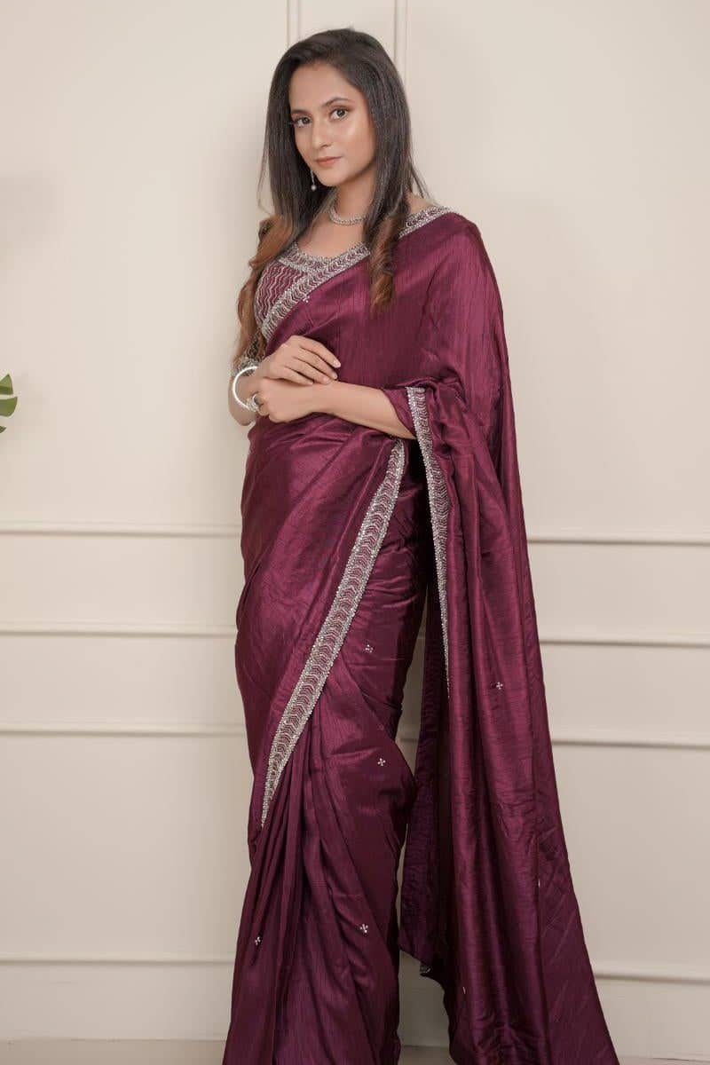 Purple Wine Saree