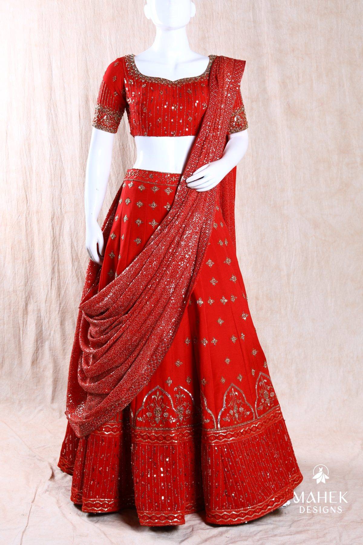 Red lehenga