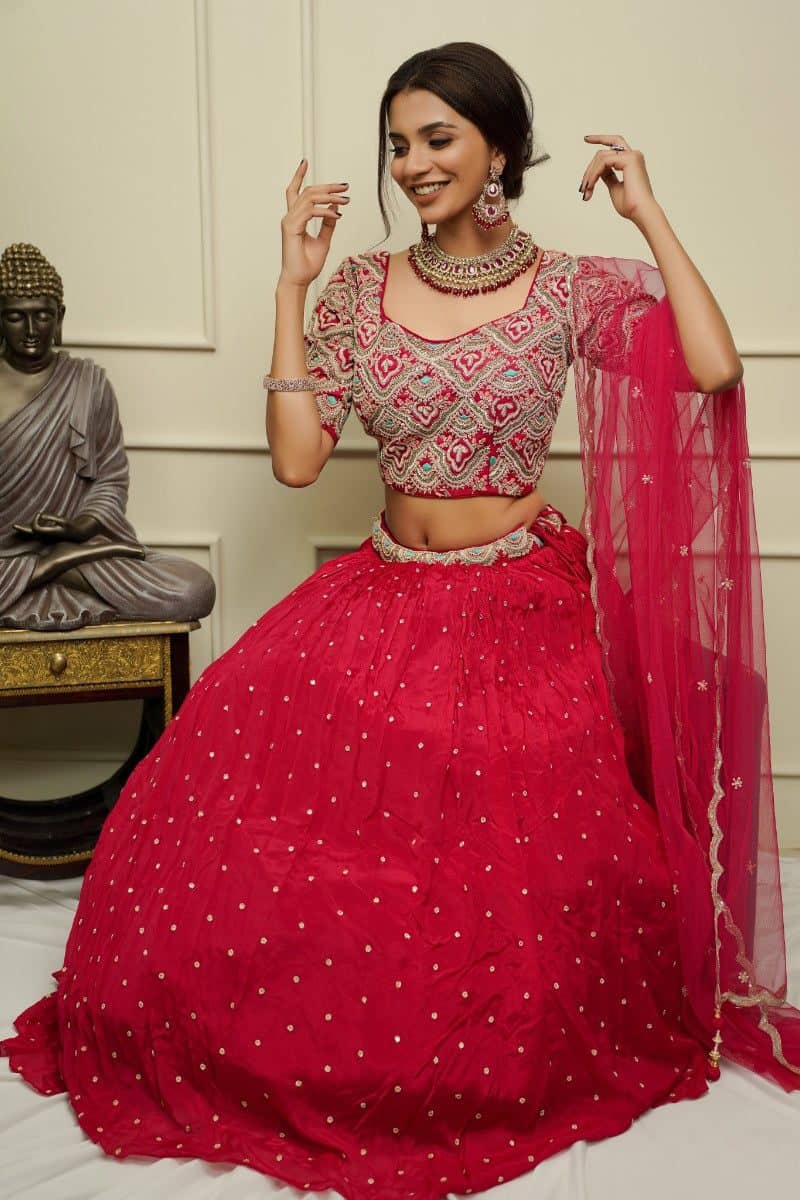 Red Pink Lehenga
