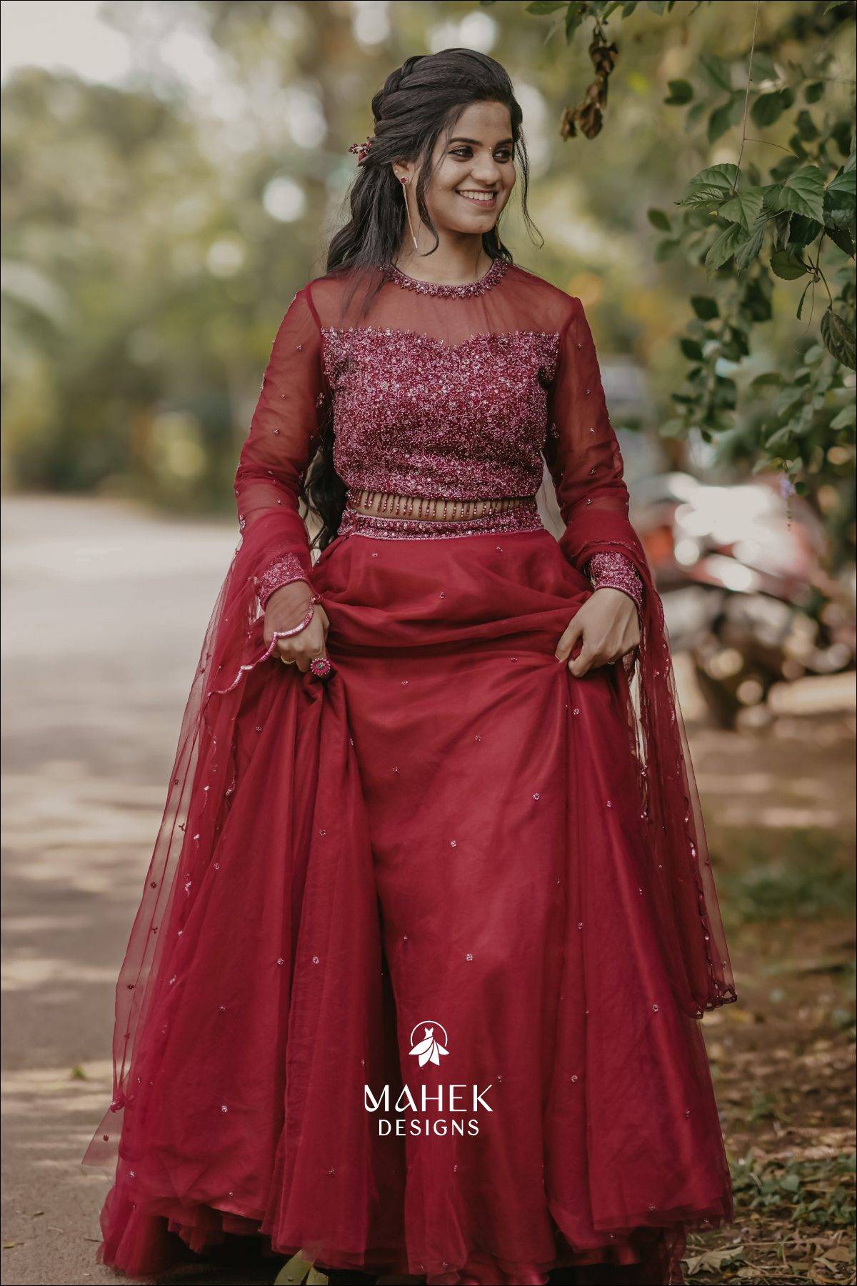 Red Wine Lehanga