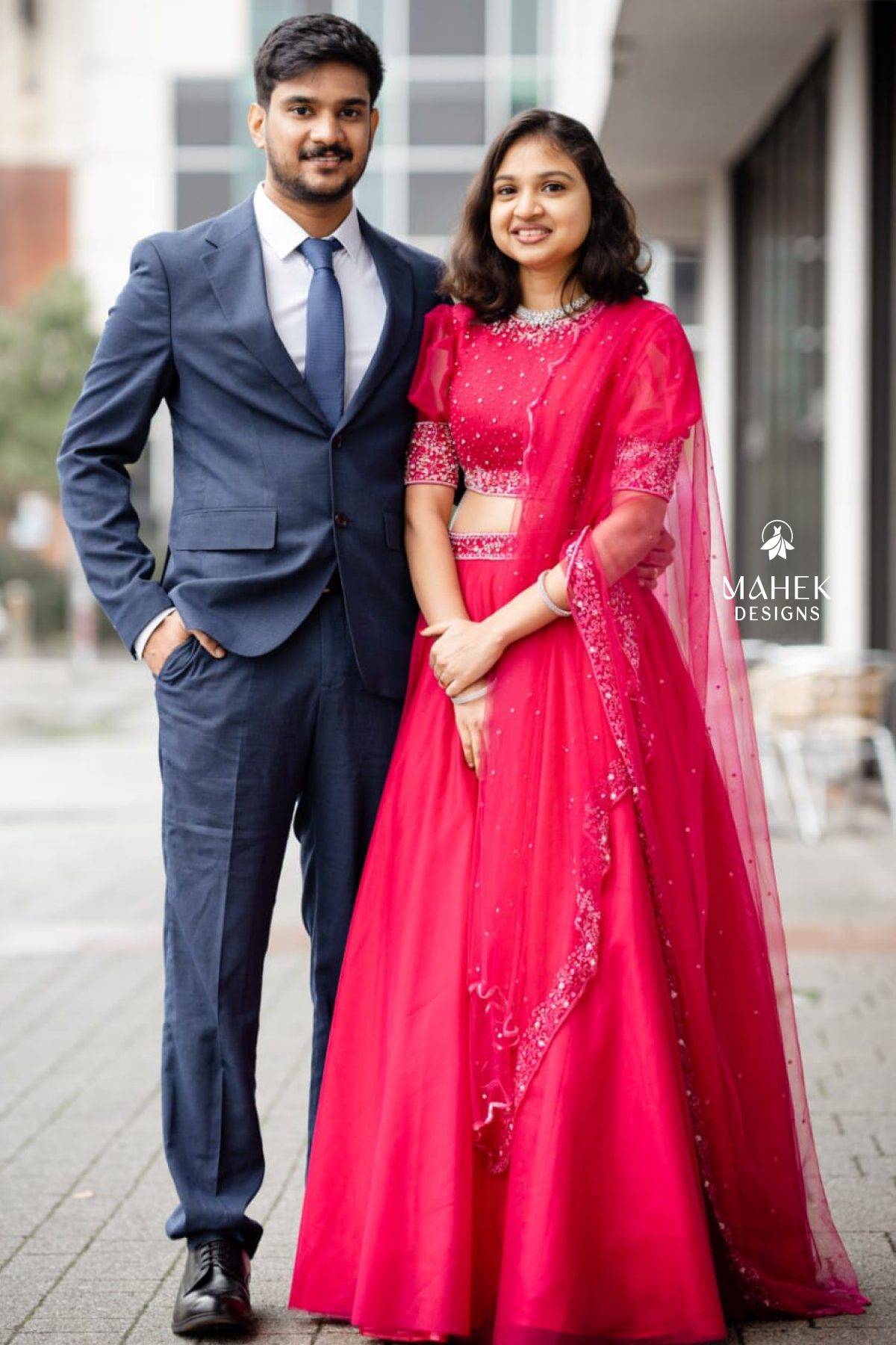 Rose Pink Net Lehenga