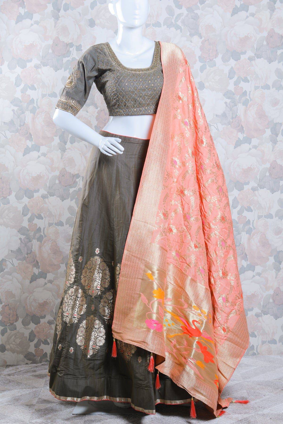 Sage green Lehenga