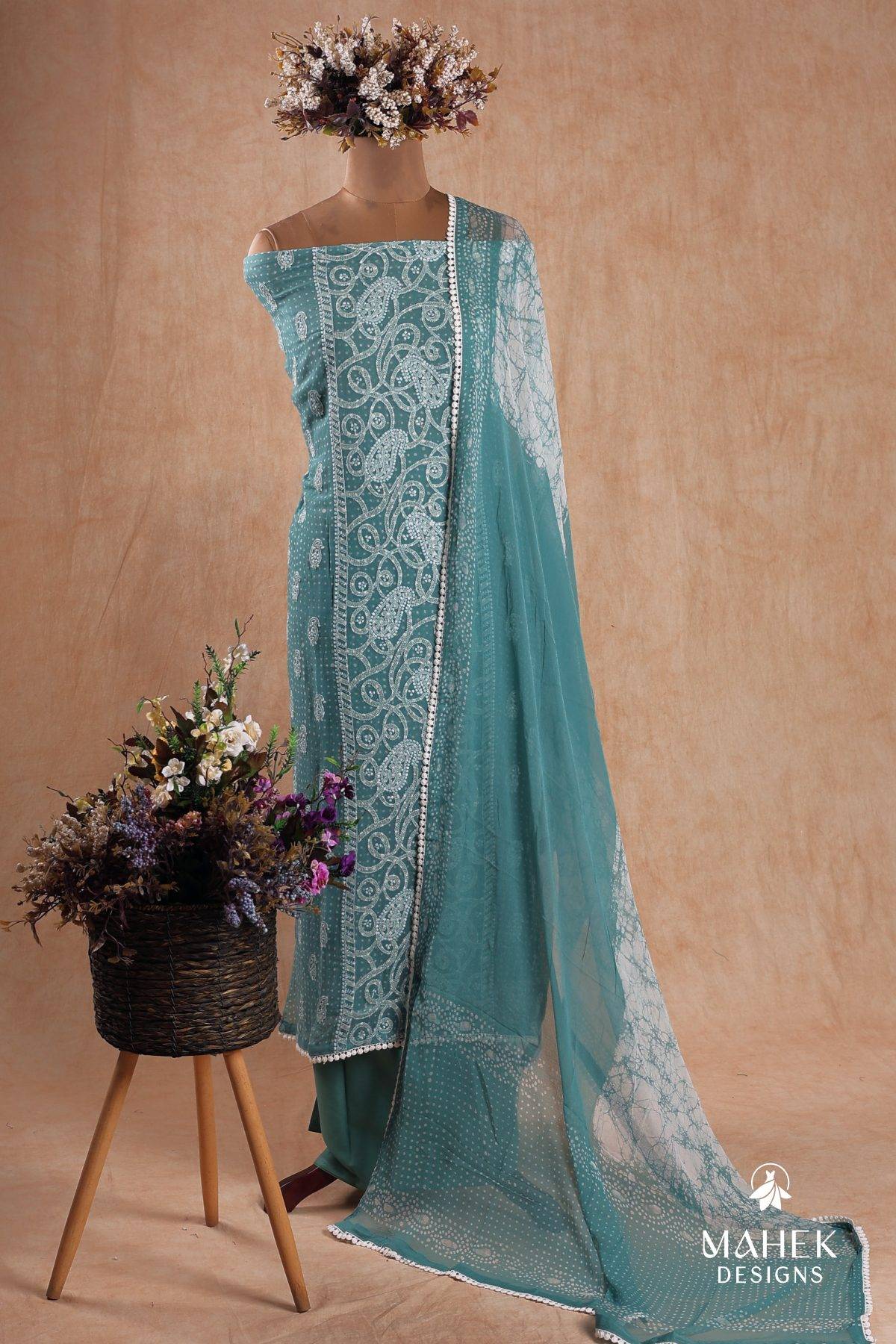 Sea Blue Salwar Suit